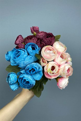 Karışık Şakayık Yapay Çiçek Demeti 3 Adet