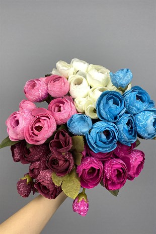 Karışık Şakayık Yapay Gül Çiçek Demeti 5 Adet