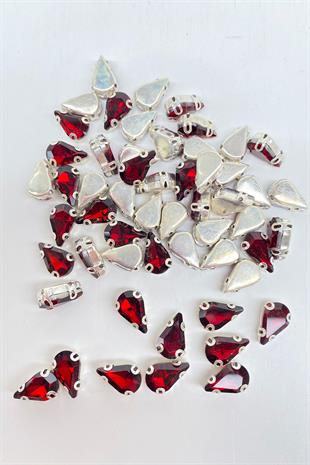 Kasalı Dikme Parlak Cam Damla Boncuk 10 Adet