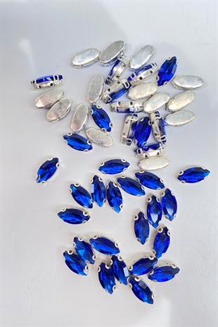 Kasalı Dikme Parlak Cam Mekik Boncuk 10 Adet