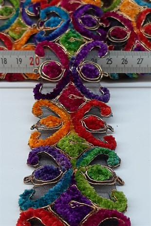 Kelebek Desenli Antik Şerit Güpür