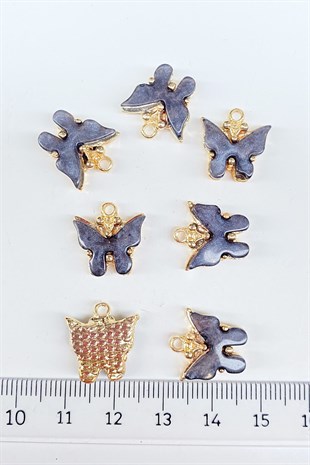 Butterfly Motif Necklace and Earring Tip Blue