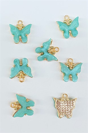 Butterfly Motif Necklace and Earring Tip Mint Green 1 Pcs
