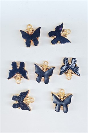 Butterfly Motif Necklace and Earring Tip Black 1 Pcs