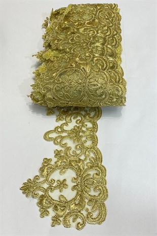 Kenar Desenli Dantel Güpür