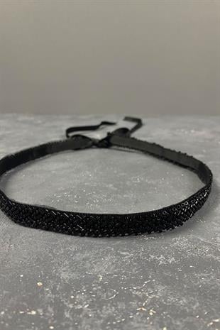 فستان أنيق حزام الخصر إكسسوار مع خرز قص مطرز