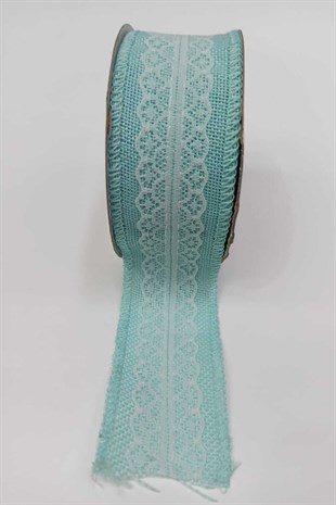 Su Yeşili Keten Dantelli Kurdele 4 Cm