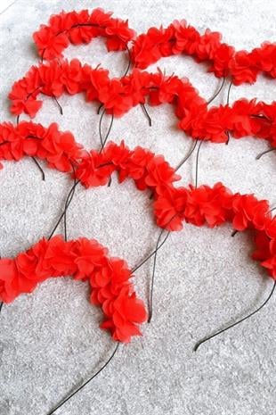 Henna Wedding Crown Henna Night Flower Crown Bridesmaid Crown 10 Piece Red