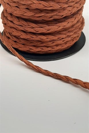 Kiremit Rengi Süet Örgü İp