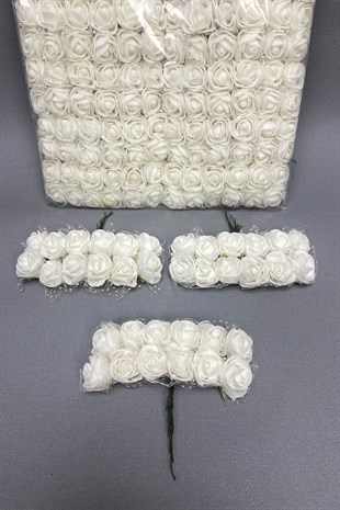 Kırık Beyaz Lateks Yapay Çiçek 144 Adet