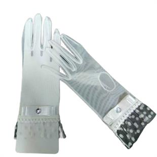 الجملة أوف وايت رقصة البولكا نقطة التفاصيل قفازات الزفاف