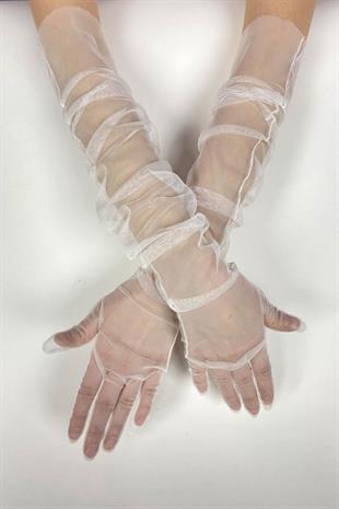 الجملة أوف وايت طويل أنيق قفازات الزفاف تول قفازات الزفاف / الزفاف / قفازات الحزب