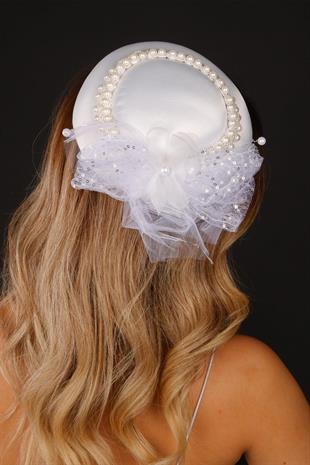 الجملة أوف وايت قبعة الزفاف Voilet ساي لؤلؤة الزفاف التبعي