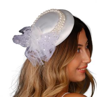 الجملة أوف وايت قبعة الزفاف Voilet ساي لؤلؤة ملحقات الزفاف وقفازات تول