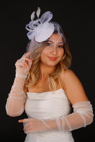 الجملة أوف وايت قبعة الزفاف Voilet فيرا تول ملحقات الزفاف والقفازات