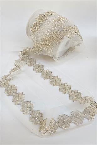 Kırık Boncuk İşlemeli Şerit Bordür