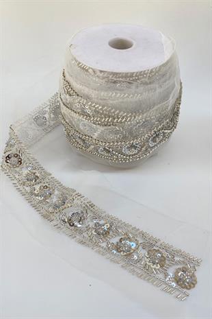 Kırık Boncuk Ve Pul İşlemeli Şerit Bordür