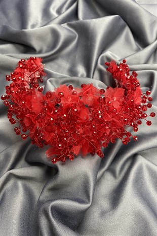 Red Agena Crystal Stone Henna and Bridal Crown