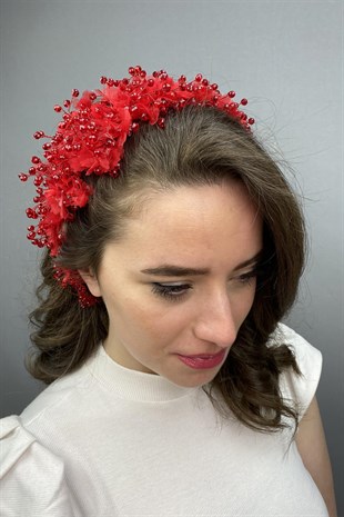 Red Agena Crystal Stone Henna and Bridal Crown