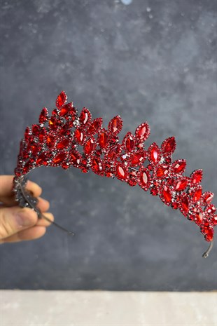 Kırmızı Asil Gelin Kına Tacı