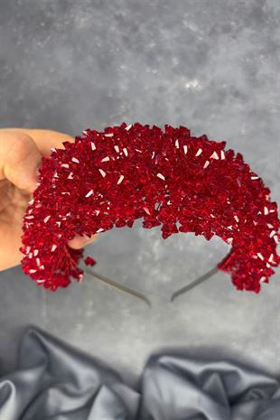 Red Asu Heavily Beaded Bridal Henna Tiara
