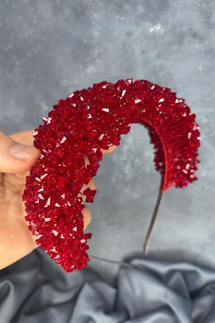 Red Asu Heavily Beaded Bridal Henna Tiara