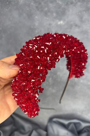 Red Asu Heavily Beaded Bridal Henna Tiara