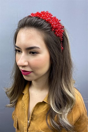 Red Asian Crystal Bridal Hair Accessory