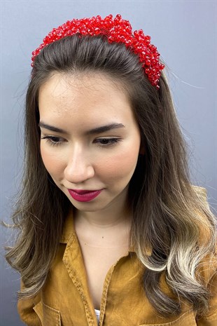 Red Asian Crystal Bridal Hair Accessory