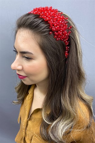 Red Asian Crystal Bridal Hair Accessory