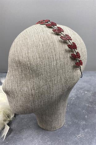 Red Bella Leaf Headband Bridal Accessory
