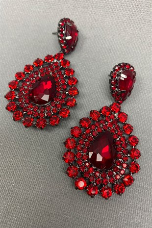 Red Berlin Model Bridal Henna Tiara and Earring