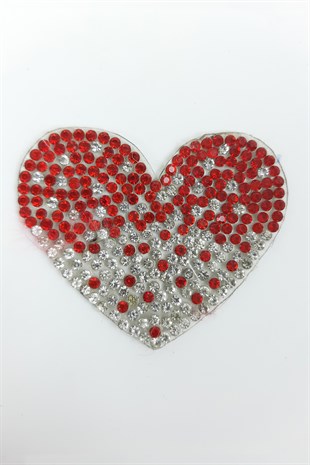 Kırmızı Beyaz Kalpli Arma (Yama)