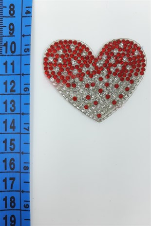 Kırmızı Beyaz Kalpli Arma (Yama)