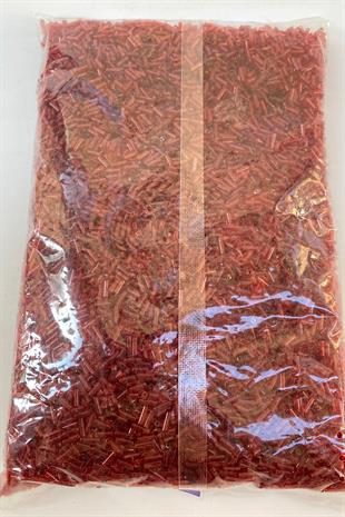Kırmızı Boru Boncuk 4 mm 500 grm