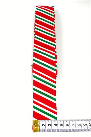 Kırmızı Çapraz Çizgili Yılbaşı Kurdele 