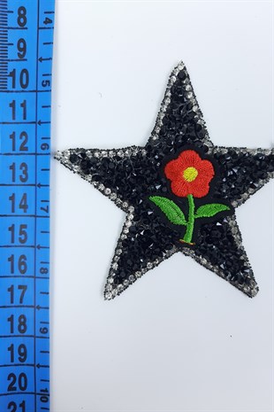 Kırmızı Çiçekli Yıldız Arma (Yama)