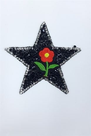 Kırmızı Çiçekli Yıldız Arma (Yama)