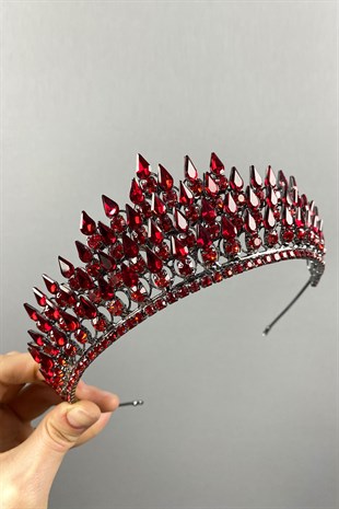 Red Drop 3D Bridal Henna Crown