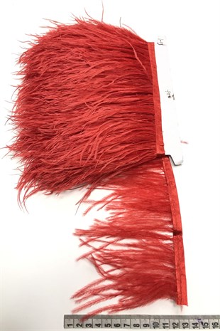 Kırmızı Deve Kuşu Tüyü 1 mt