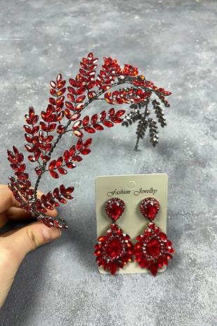 Denver Kristal Taşlı Kraliçe Tacı Gelin Kına Gecesi Tacı Kristal Taşlı Gelin Düğün Tacı Lacivert