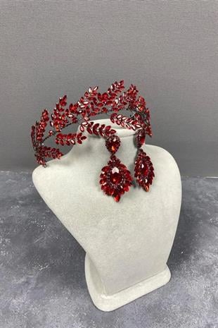 Denver Kristal Taşlı Kraliçe Tacı Gelin Kına Gecesi Tacı Kristal Taşlı Gelin Düğün Tacı Lacivert