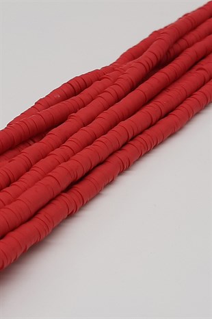 Kırmızı Fimo Hamur Boncuk 6Mm