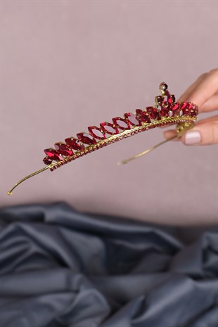 Red Gold Ece Model Slim Bridal Henna Crown