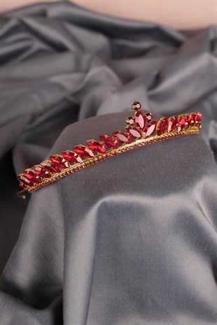 Red Gold Ece Model Slim Bridal Henna Crown