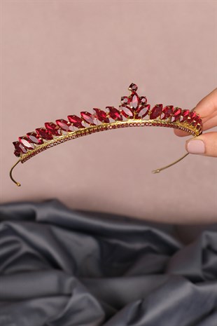 Red Gold Ece Model Slim Bridal Henna Crown