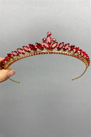 Red Gold Ece Model Slim Bridal Henna Crown