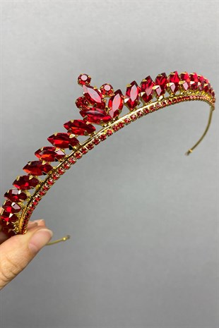 Red Gold Ece Model Slim Bridal Henna Crown