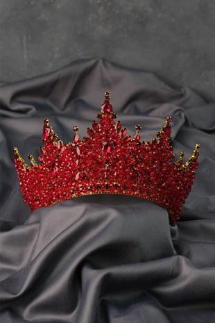 Red Gold Paris High Dense Beaded Bridal Henna Tiara