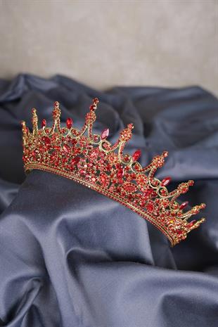 Red Gold Ground Leonis Princess Model Bridal Henna Crown